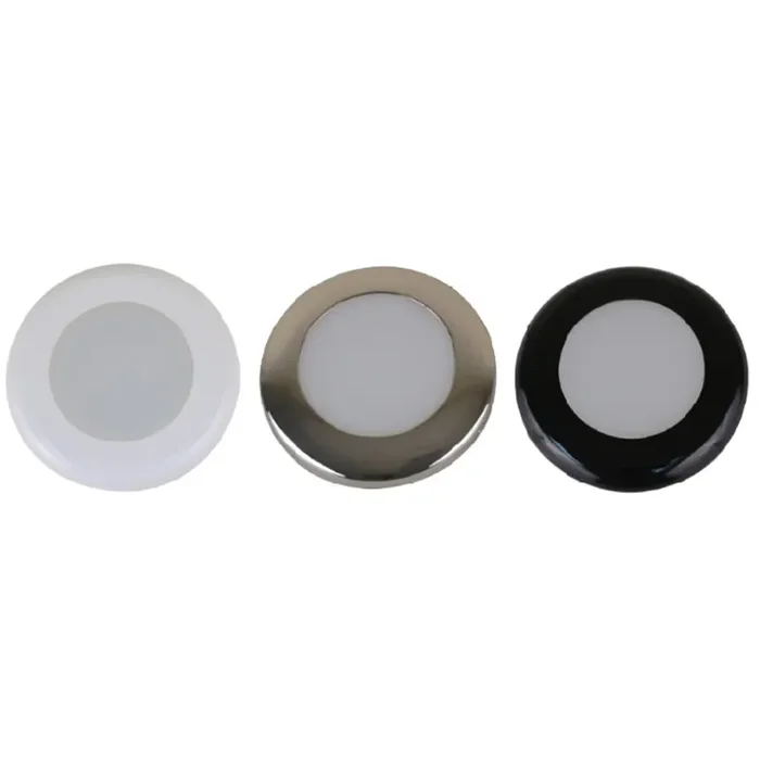 Scandvik A3C Downlight Kit – Warm White with SS, White, and Black Trim Rings