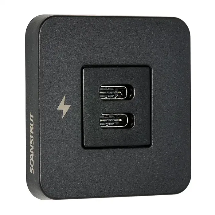 Scanstrut TILE USB-C Interior Charging Socket – 12/24V – Black Bezel
