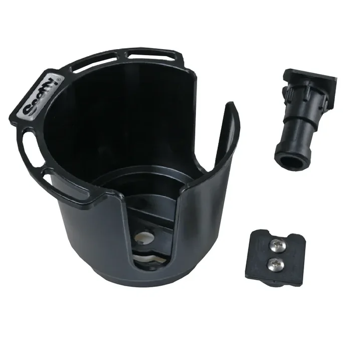 Scotty 311 Drink Holder w/Bulkhead/Gunnel Mount & Rod Holder Post Mount – Black – 311-BK