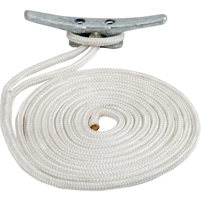 Sea-Dog Double Braided Nylon Dock Line – 3/8″ x 20′ – White