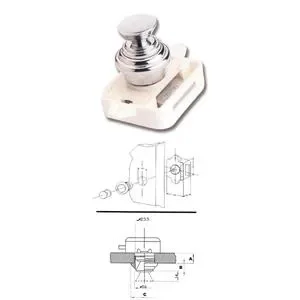 SERRATURA PUSH PULL PER PORTELLI PULSANTE OTTONE LUCIDO