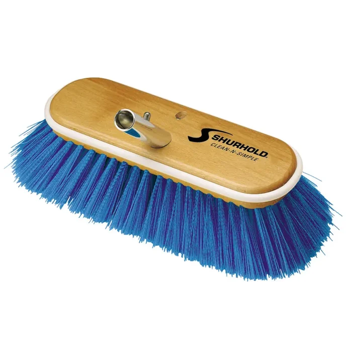 Shurhold 10in Extra-Soft Deck Brush – Blue Nylon Bristles