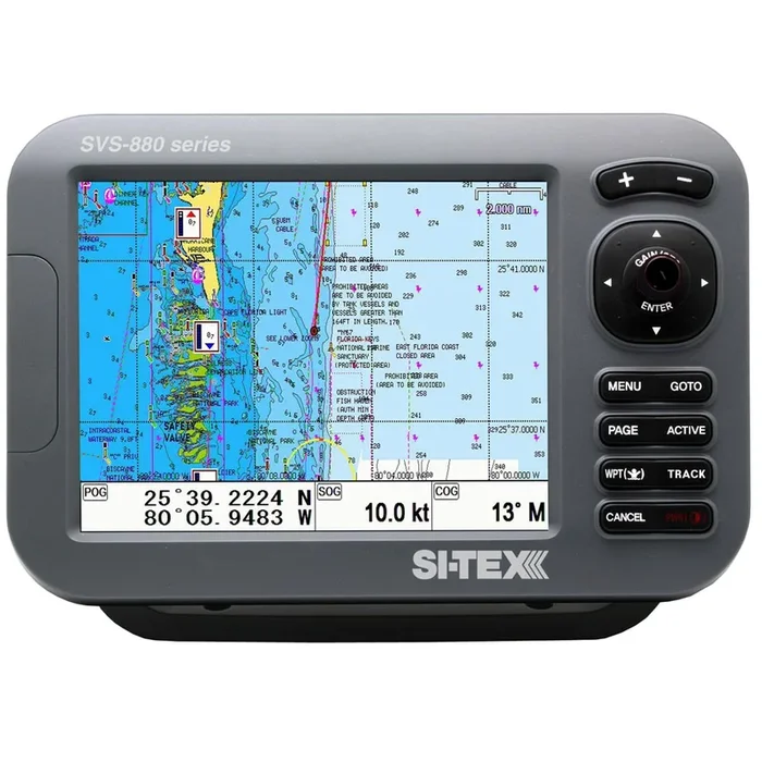 SI-TEX Standalone 8″ Chartplotter System w/Color LCD, Internal & External GPS Antenna & C-MAP 4D Card