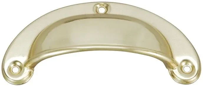 Smooth shell handle made of polished brass