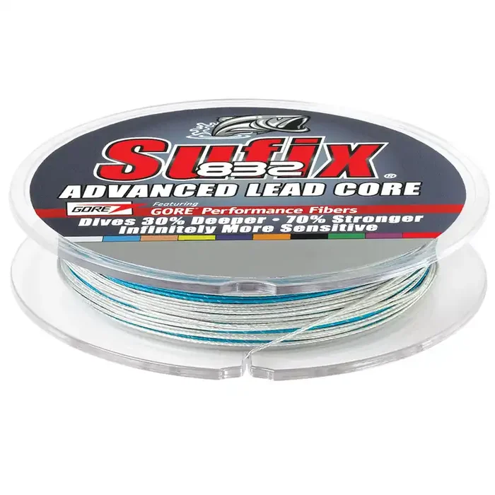 Sufix 832 Advanced Lead Core Line – 27lb, 10-Color Metered, 100 Yards – 658-127MC