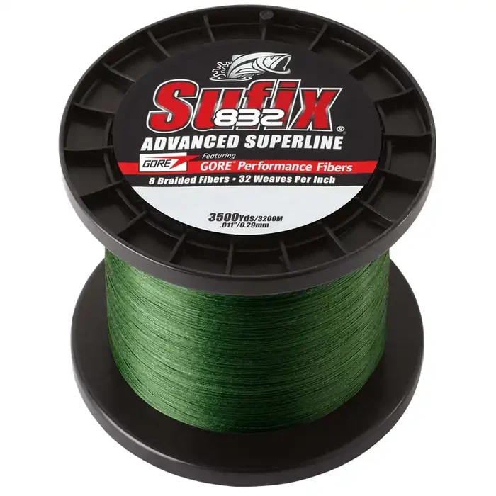 Sufix 832 Advanced Superline Braid – 10lb – Low-Vis Green – 3500 yds – 660-410G