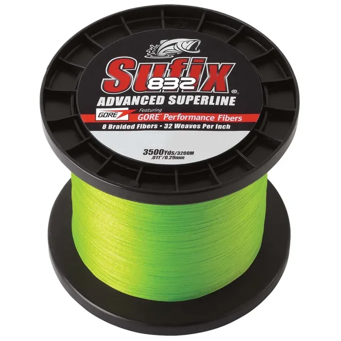 Sufix 832 Advanced Superline Braid – 10lb – Neon Green – 3500 yds – 660-410L