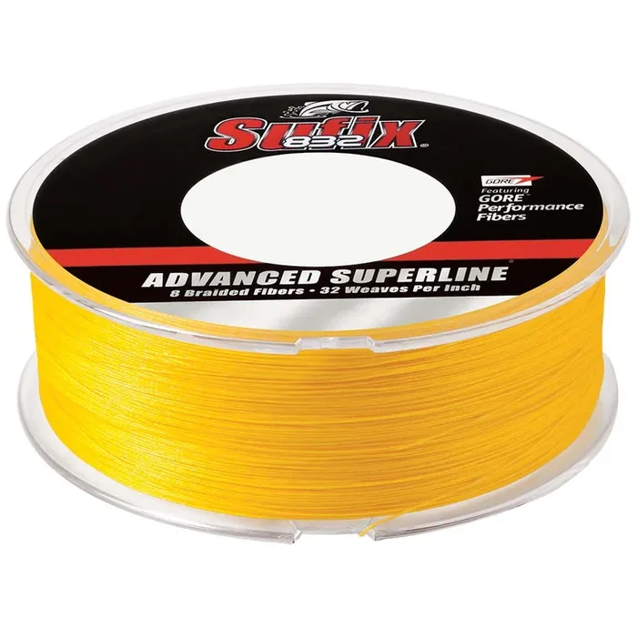 Sufix 832 Advanced Superline Braid – 15lb – Hi-Vis Yellow – 600 yds – 660-215Y