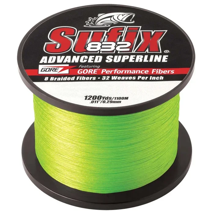 Sufix 832 Advanced Superline Braid – 15lb – Neon Lime – 1200 yds [660-315L]
