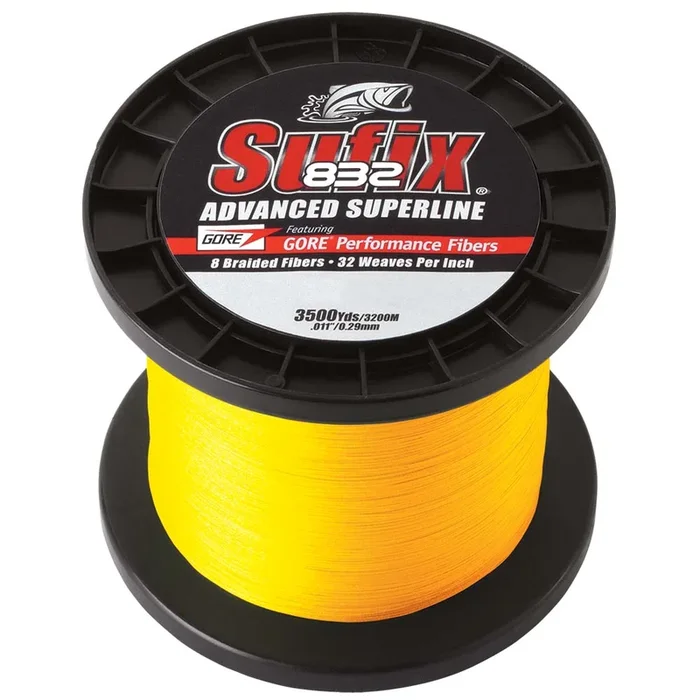 Sufix 832® Advanced Superline® Braid – 15lb – Hi-Vis Yellow – 3500 yds