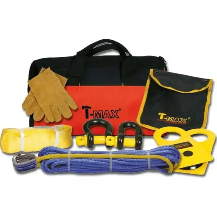 T-MAX 4×4 Winching Kit – 15m Synthetic Rope + Off-Road Accessories