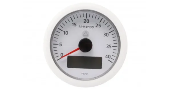 Tachometer With Hourmeter VDO View-Line 12V 4000 RPM 85mm White