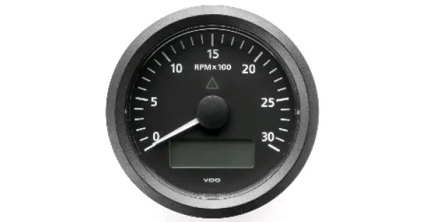 Tachometer With Hourmeter VDO View-Line 12V 6000 RPM 85mm Black