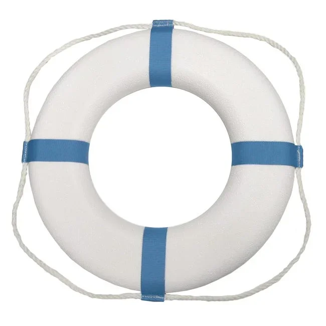 Taylor Made Decorative Ring Buoy – 25″ – White/Blue – Not USCG Approved