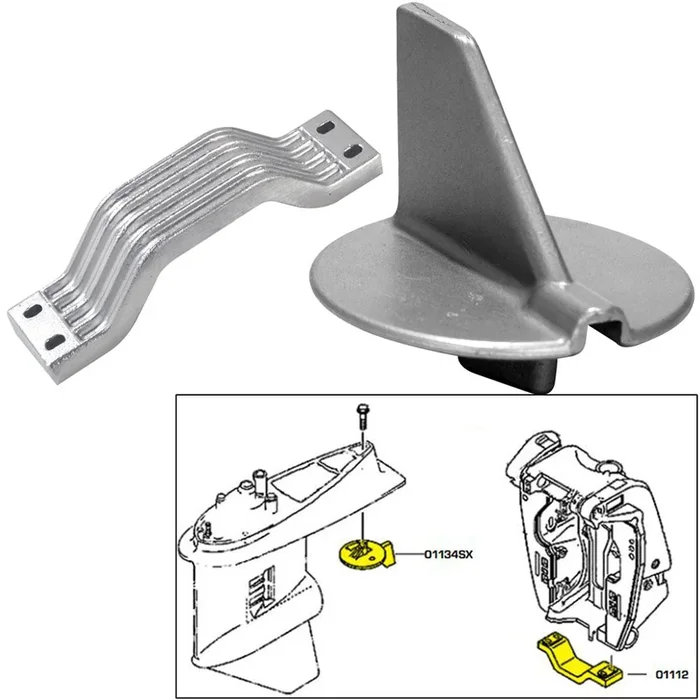 Tecnoseal Anode Kit w/Hardware – Yamaha 150-200HP Left Hand Rotation – Aluminum