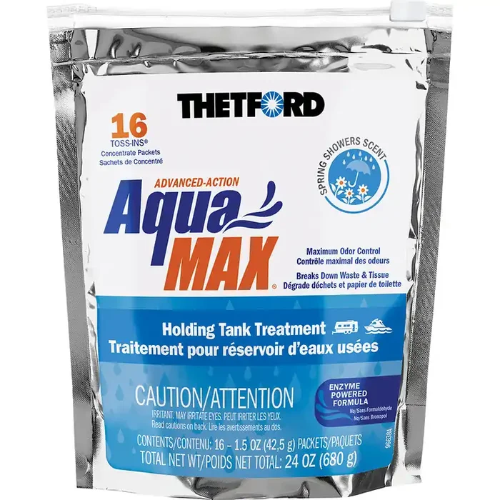 Thetford AquaMax Holding Tank Treatment – 16 Toss-Ins – Spring Shower Scent