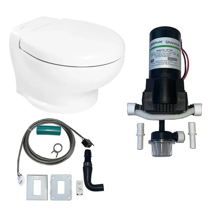 Thetford Marine Nano Eco Compact Toilet Raw Water Kit with Inlet Pump – 24V – T-NAN024PW/E/NA-RWKIT