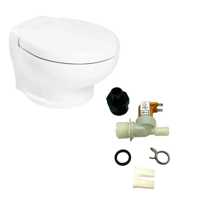 Thetford Marine Nano Touch Compact Toilet Freshwater Kit – 24V with Solenoid Upgrade – T-NAN024PW/TSFT/NA-FWKIT