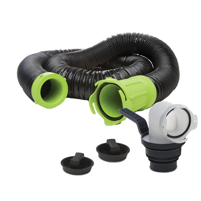 Thetford Marine Titan Premium 15‘ Sewer Hose Kit with Universal Bayonet Connection and 5-in-1 Sewer Adapter – 17853