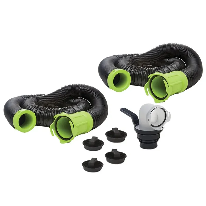Thetford Marine Titan Premium 20‘ Sewer Hose Kit with Universal Bayonet Connection and 5-in-1 Sewer Adapter – 17902