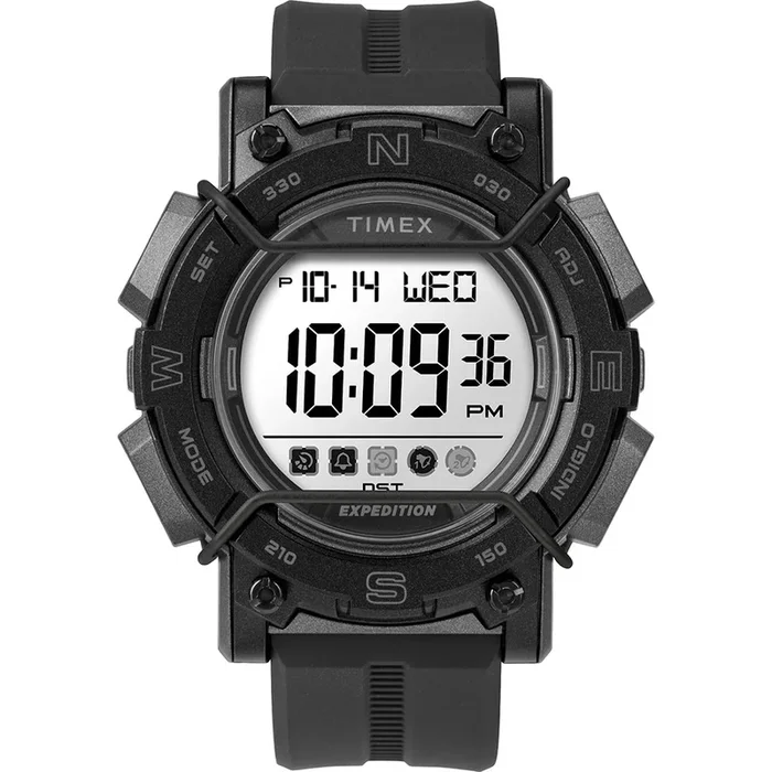 Timex Expedition Digital Face 47mm – White Screen w/Black Resin Strap