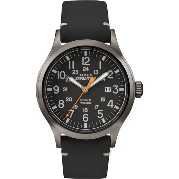 Timex Expedition Metal Scout – Black Leather/Black Dial