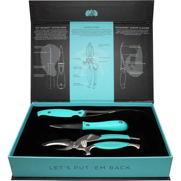 Toadfish Coastal Kitchen Collection – Oyster Knife, Shrimp Cleaner and Crab Cutter