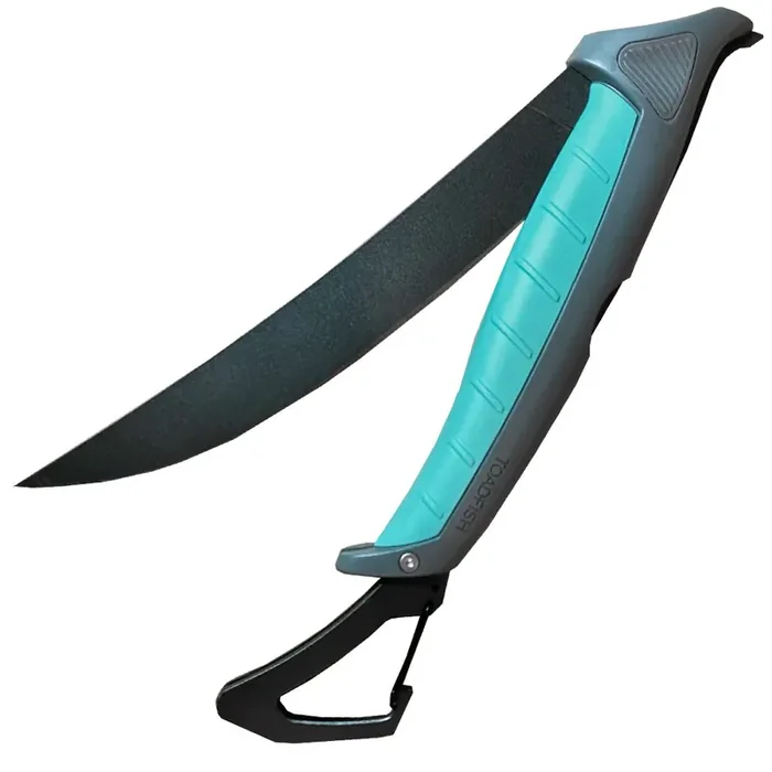 Toadfish Stowaway Folding Fillet Knife with Built-In Carabiner – 8.5in