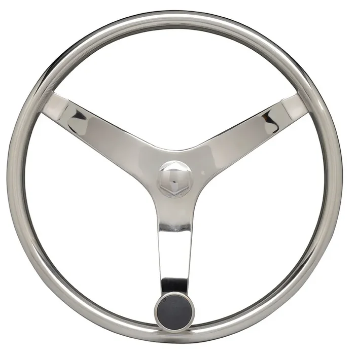 Uflex – V46 – 13.5″ Stainless Steel Steering Wheel w/Speed Knob – V46