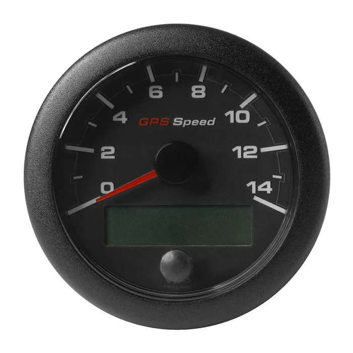 VDO 3-3/8″ (85mm) OceanLink GPS Speedometer 0-14 – Black Dial and Bezel – A2C1351970001