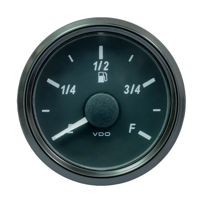 VDO SingleViu 52mm (2-1/16″) Fuel Level Gauge – E/F Scale – 0-90 Ohm
