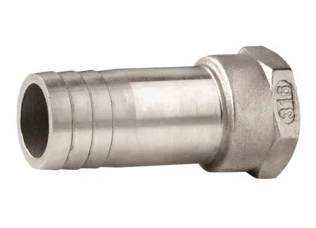 VETUS Hose connector, stainless steel (AISI 316), female thread, G1 1/4”, hose Ø 35 mm QA05FG-35