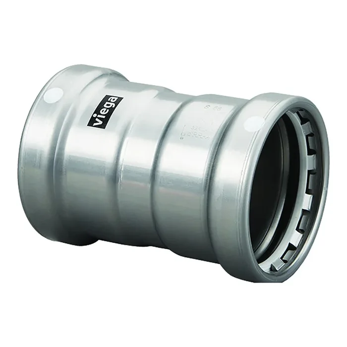 Viega MegaPress 2-1/2″ Carbon Steel Coupling w/Stop w/FMK Double Press Connection – Smart Connect Technology