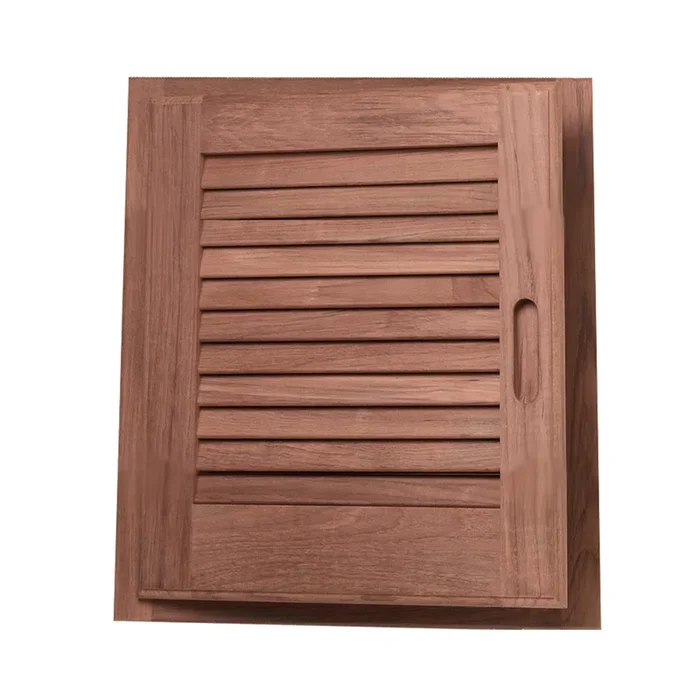 Whitecap Teak Louvered Door & Frame – Left Hand – 15″ x 15″